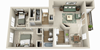 The Pointe Apartments 2x1 B Renovated Floor Plan